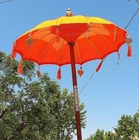 Orange Balinese Umbrella Ø 90 Folding Mast