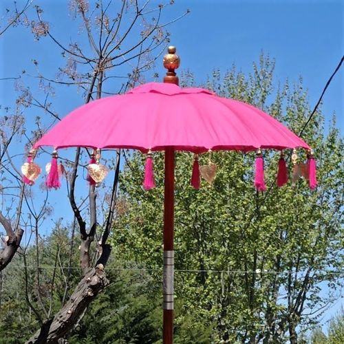 Pink Balinese Umbrella Ø 90 Folding Mast