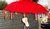 Red Balinese Umbrella Ø180 Folding Mast