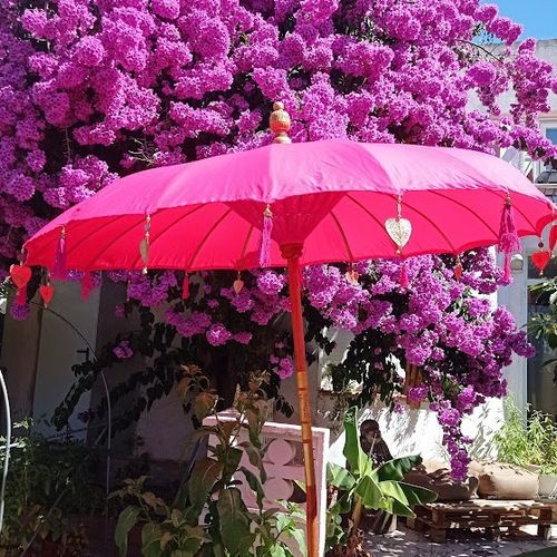 Pink Balinese Umbrella Ø180 Folding Mast