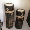 Set 2 Black Bamboo Candle