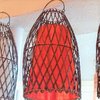 Orange Rattan Ceiling Lamp