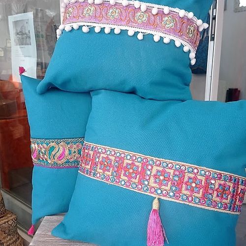 Turquoise Square Cushion